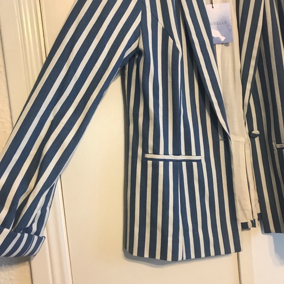 Denim Striped Majorelle Blazer - M - Picture 4 of 6